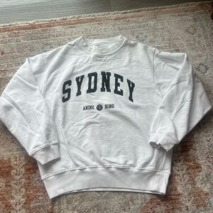 Anine Bing White Sydney Sweatshirt Sz M